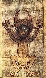 Ďábel zobrazený v Codex Gigas (13. stol.)