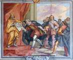 Císař Maxmilián I. daruje Klagenfurt zemským stavům - freska v Zemském domě